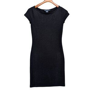 Ralph Lauren Sheath Sweater Dress Navy Merino Wool Silk Cashmere Cap Sleeve Sz M